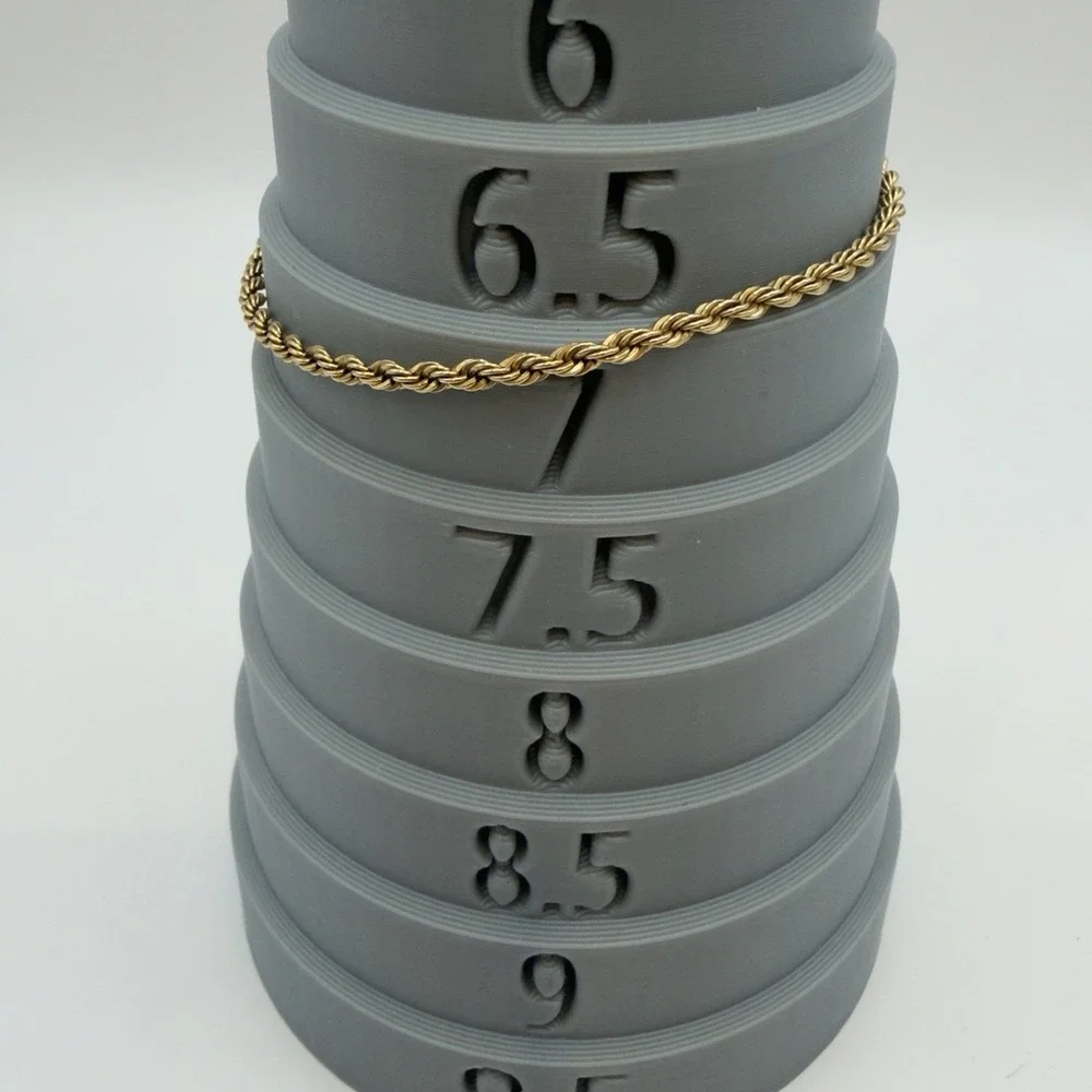 Vintage Yellow Gold Filled Rope Chain Link Bracelet 7
